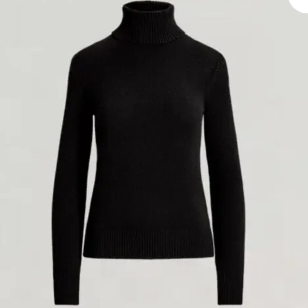Ralph Lauren Collection Purple Label Cashmere Turtleneck  Slim Fit Black Sz Med
